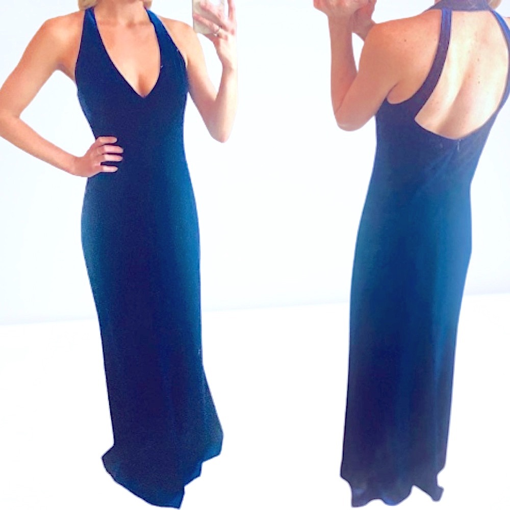DAVID MEISTER Evening Gown Midnight Velvet Size M